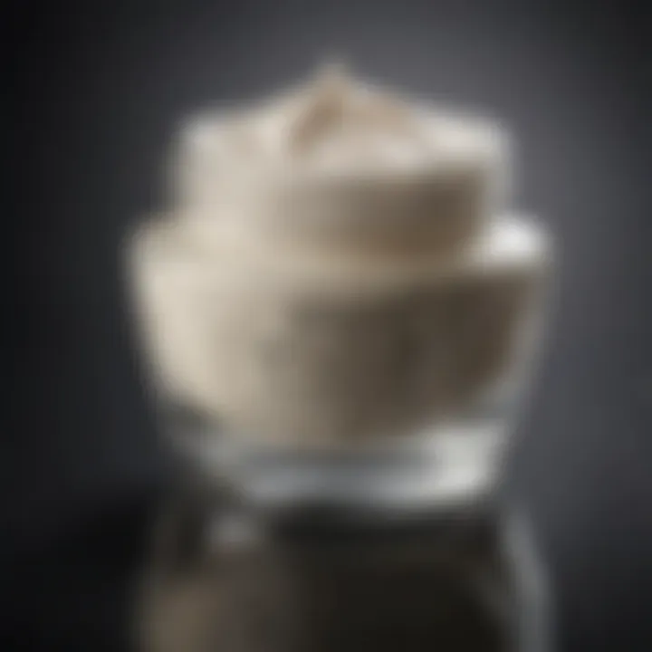 Close-up of a wrinkle cream jar with a rich texture and vibrant colors