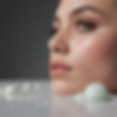 Close-up of skincare products showcasing pore-minimizing ingredients