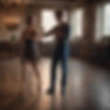 Learning to Dance as Partners Couple taking a dance class, learning new moves together
