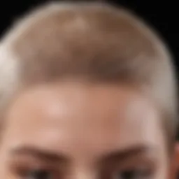 Detailed view of a healthy scalp