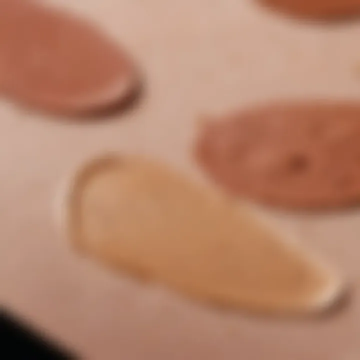 Close-up of rich pigmentation on a skin tone swatch