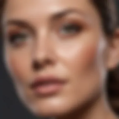 Even Coverage for Mature Skin Close-up of airbrush foundation application on mature skin showcasing even coverage