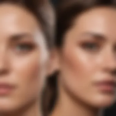 Airbrush vs Traditional Foundation Comparison of traditional foundation vs airbrush foundation on mature skin