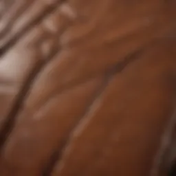 Detailed close-up of the leather texture showcasing natural grain patterns
