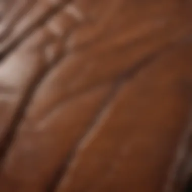 Close-up of Leather Texture Detailed close-up of the leather texture showcasing natural grain patterns