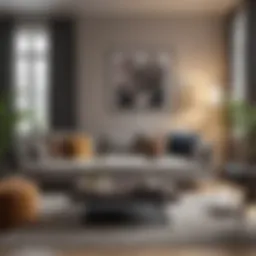 Stylish living room decor featuring trendy accessories and soft furnishings