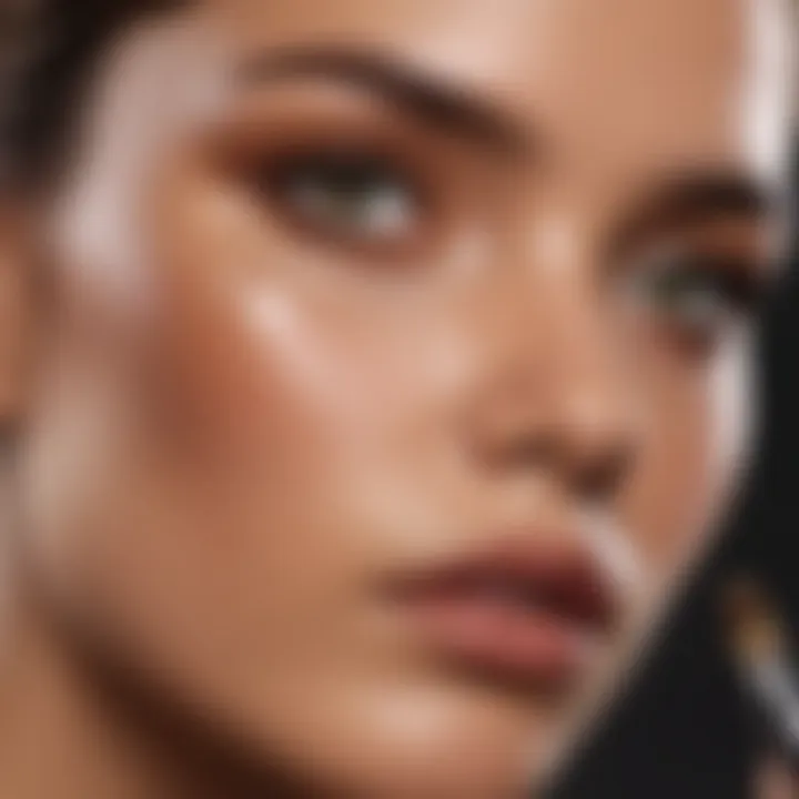 Close-up of foundation being applied with a brush
