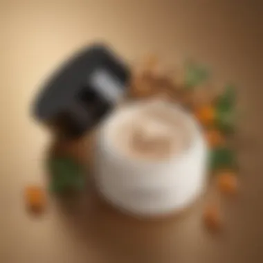 Ingredients of the cream displayed beautifully to emphasize its natural components