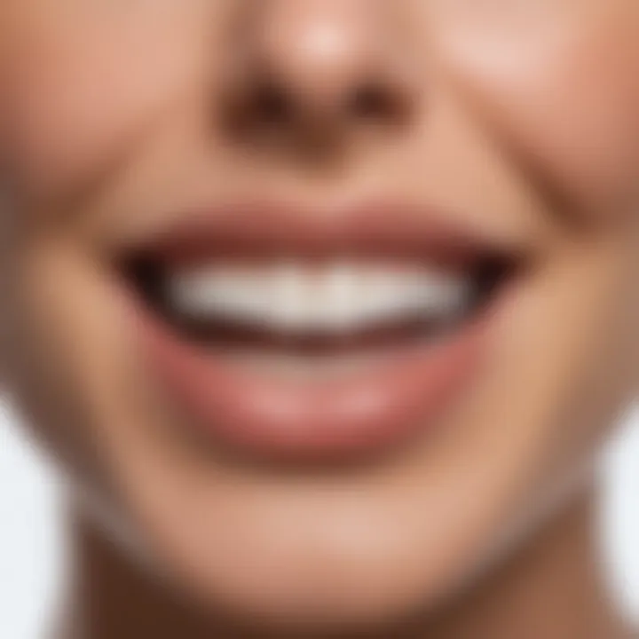 Before and after comparison of teeth whitening results