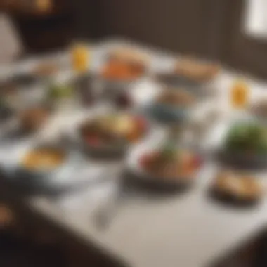 The Importance of Balanced Nutrition in Weight Management A serene scene depicting a balanced meal on a dining table