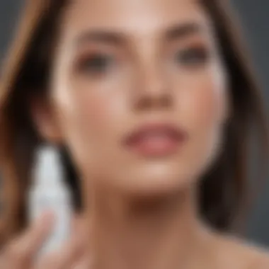 Close-up of sunscreen spray being applied to skin