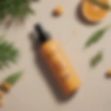 Natural Ingredients in Beauty Counter Sunscreen Flat lay of Beauty Counter sunscreen spray alongside natural ingredients
