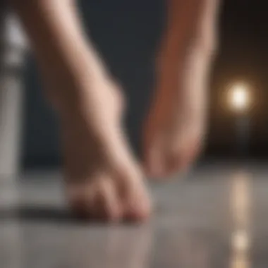 Before and after effects of foot cream on tired feet