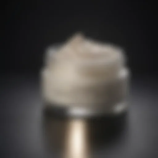 A close-up of a cream jar highlighting its texture and consistency