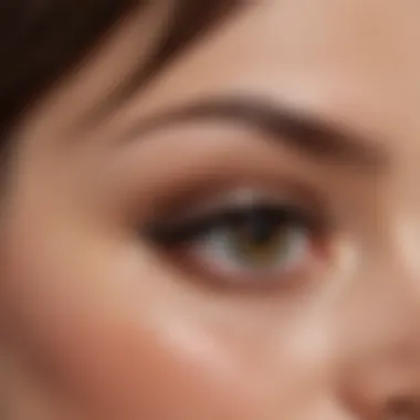 Eye Shadow Shield in Action: A Close-Up View Close-up of an eye shadow shield in use during application