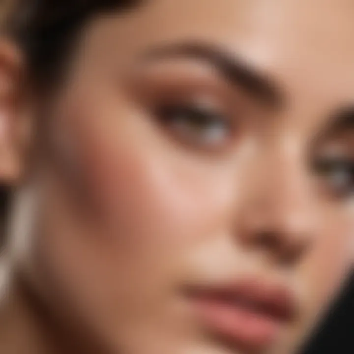 Demonstration of applying eyebrow gel on oily skin