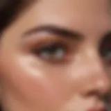 Close-up of eyebrow makeup products designed for oily skin