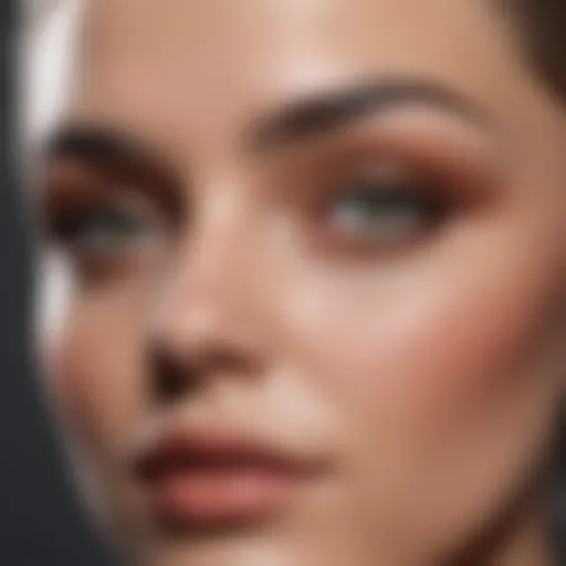 Close-up of beautifully tinted grey eyebrows