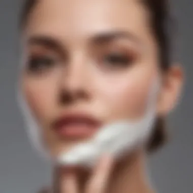 An elegant display of a lightweight face cream being applied to skin