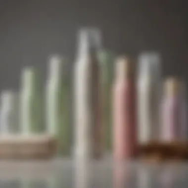 An elegant display of various sustainable dry shampoo packaging options