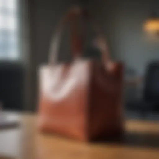 Stylish nylon tote bag in a modern office setting