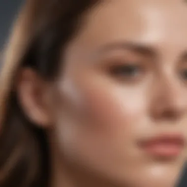 Skin Comparison After Sunscreen Use Before and after comparison of skin with oil-free sunscreen application