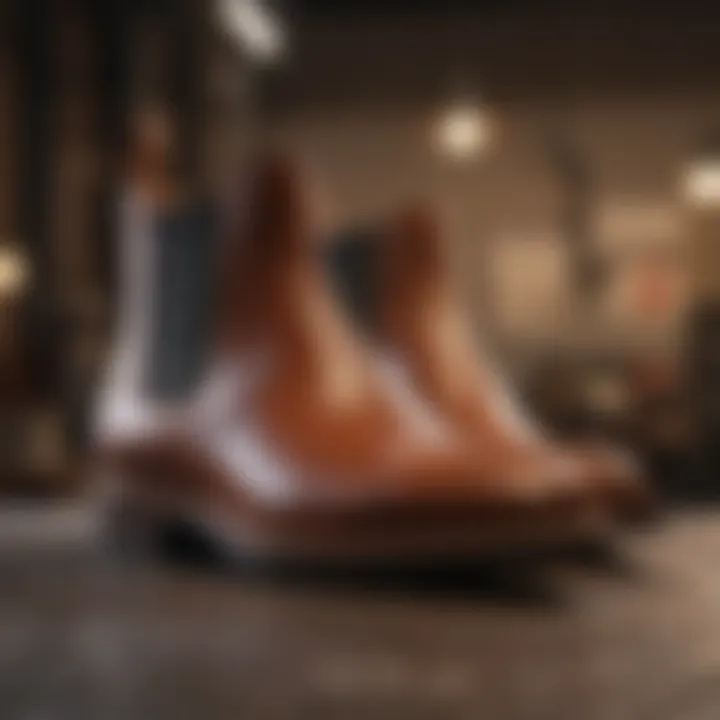 Close-up of premium leather Chelsea boots showcasing quality craftsmanship