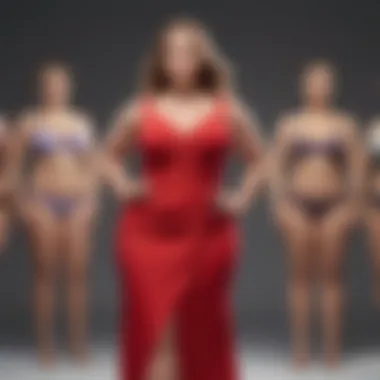 Diverse range of plus-size clothing displayed on mannequins