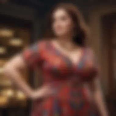 Vibrant Plus-Size Fashion Elegant plus-size dress showcasing vibrant colors and unique patterns