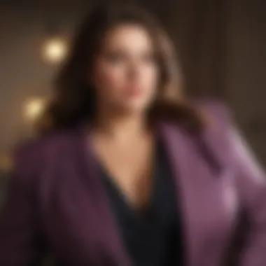 Chic plus size blazer in a professional setting