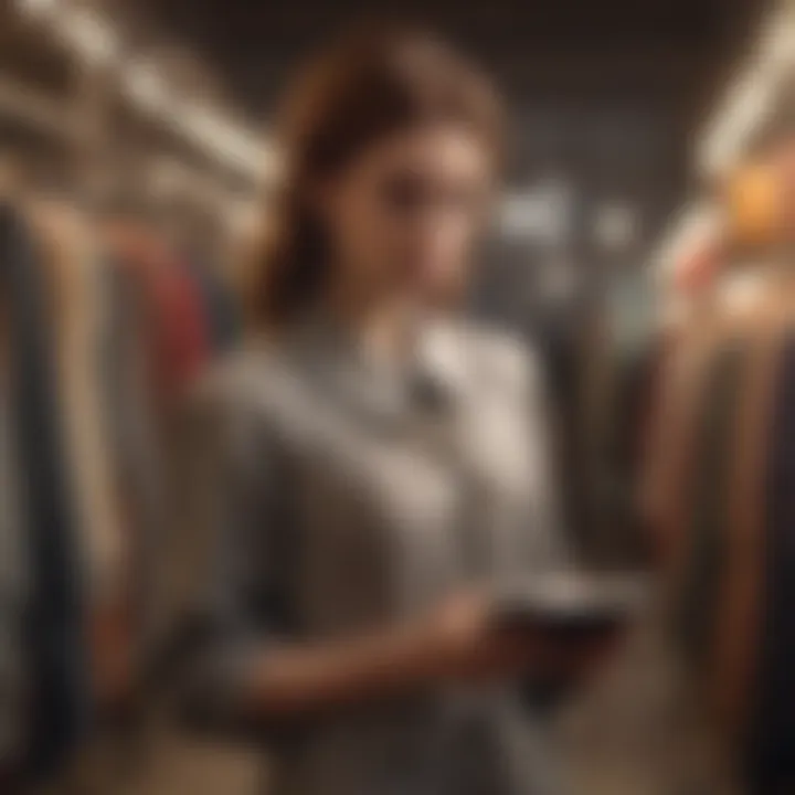 A user browsing an online vintage clothing platform