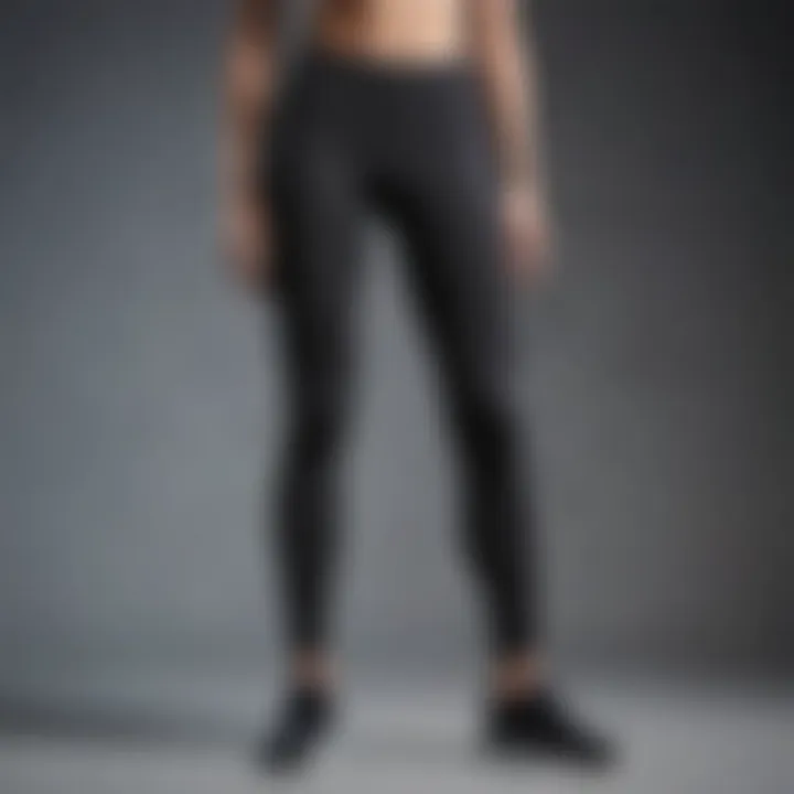 Various styles of slimming leggings displayed