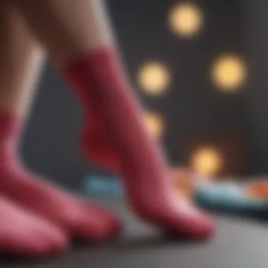 Close-up of fabric types for socks