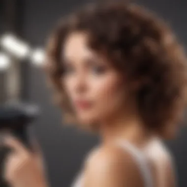 Achieve Perfect Curls Anywhere Woman styling her hair with a travel curling iron