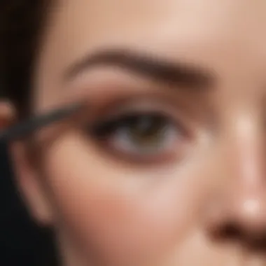 Demonstration of eyeliner techniques on an eye