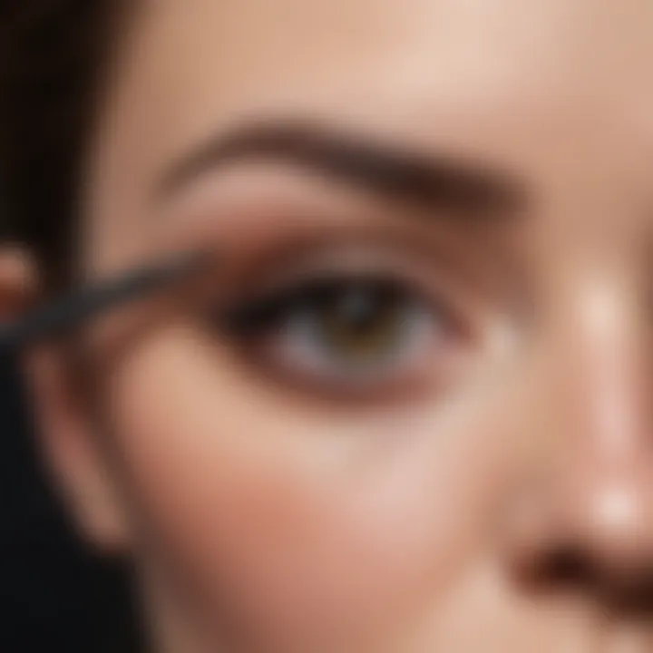 Demonstration of eyeliner techniques on an eye