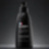 Close-up view of Bosley Black Shampoo bottle showcasing its sleek design