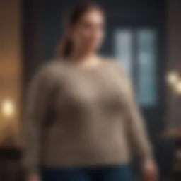 A stylish plus size sweater displayed on a mannequin