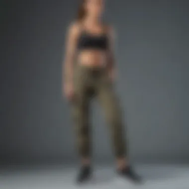 Different styles of cargo workout pants displayed together