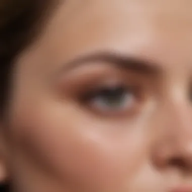Before and After Eyeshadow Application Before and after images of eyeshadow application on mature skin