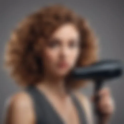 A close-up of a hair dryer specifically designed for curly hair