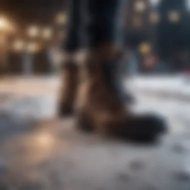 Winter Footwear in a Professional Environment A professional setting featuring winter footwear choices
