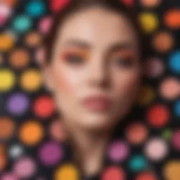 Close-up of vibrant Boom Makeup products showcasing diverse color palettes