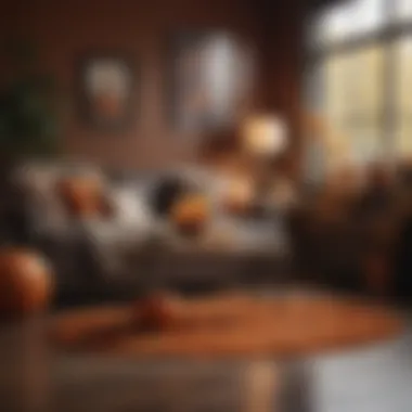 A cozy fall setting with decor elements reflecting the trending color palettes of the season.