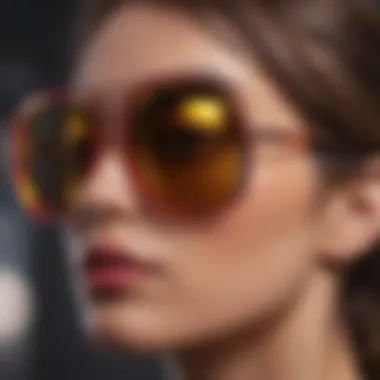 Vibrant Colors and Reflections Close-up of colorful sunglasses with reflections