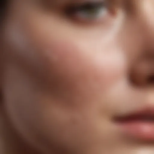 Close-up of facial skin affected by keratosis pilaris showing small, rough bumps