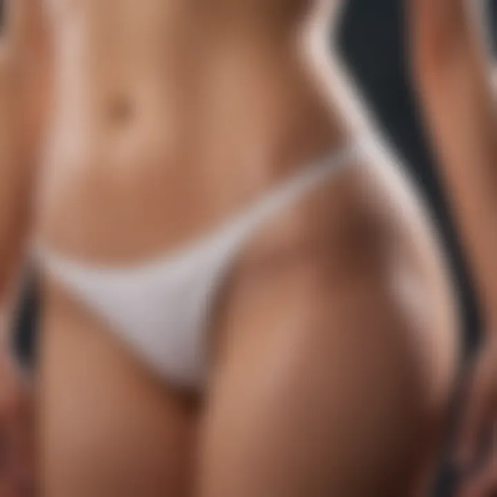 Close-up of a beautifully groomed bikini line