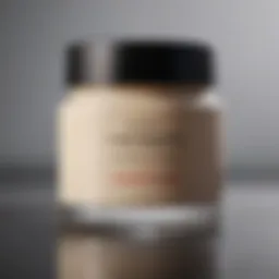 Close-up view of a cream jar with a smooth texture showcasing dark mark removal properties