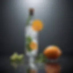 Elegant vodka cocktail garnished with fresh herbs and citrus