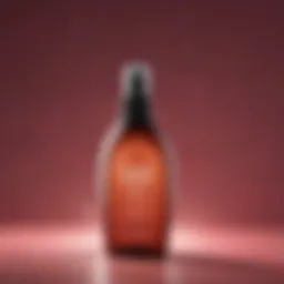 A close-up of a curl reactivating spray bottle with a vibrant background